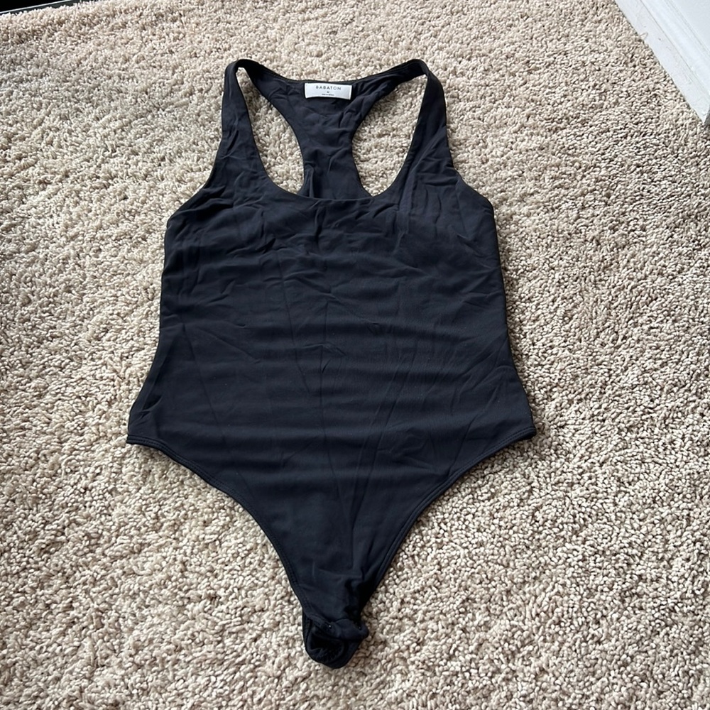 Babaton contour racer back bodysuit (black medium)